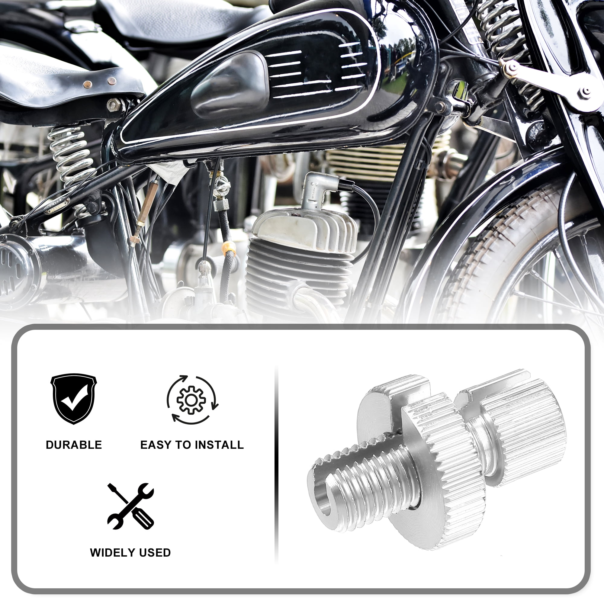 Unique Bargains Brake Clutch Cable Line Adjuster Screw for Motorcycle Bike Scooter Silver