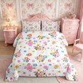 thumbnail image 2 of Manfei Floral Cat Queen Comforter Set 3 Pieces,Cartoon Animal Comforter Sets Queen,1 Comforter and 2 Pillowcases,Reversible, 2 of 6