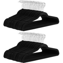 Slim Velvet, Non-Slip Suit Clothes Hangers, Pack of 100, Black