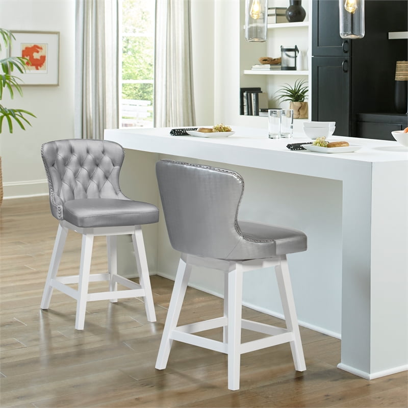 Hillsdale Furniture Rosabella Wood Swivel Counter Height Stool, White