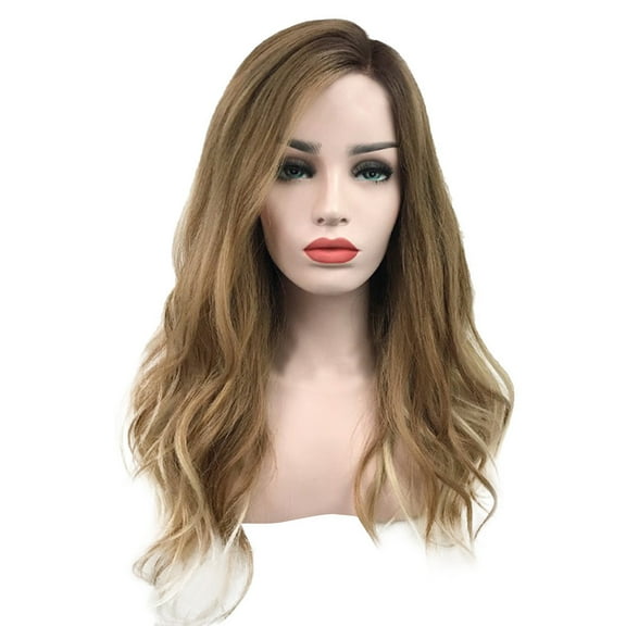 Women's Fashion Wig Brown Synthetic Hair Long Wigs Wave Curly Wig