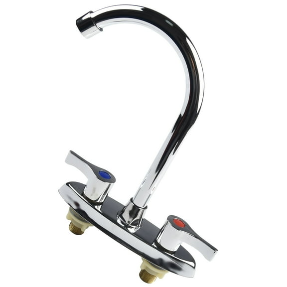 BCLONG Brass Double Hole Handle kitchen Faucet Rotary Hot and Cold Basin Sink Mixer Tap