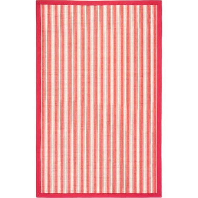 Anji Mountain AMB0027-0058 5 x 8 ft. Hamptons Reef Bamboo Rectangular Rug - Red, Ivory