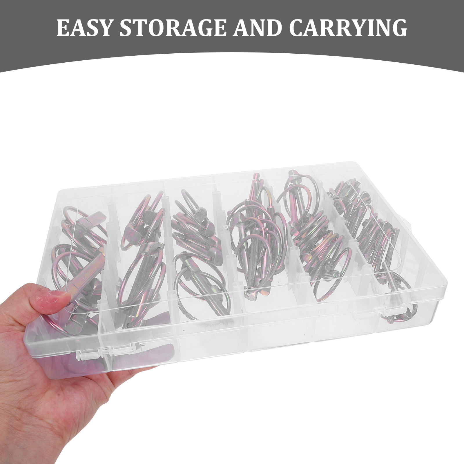 OUNONA 50Pcs Heavy Duty Wire Lock Hitch Pins Quick Release Trailer Coupler Lock Pins for Farm and Garden