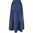 thumbnail image 4 of ZHOGXU Casual Midi Skirts For Women High Elastic Waist Relaxed Fit Party Club Wear, 4 of 5