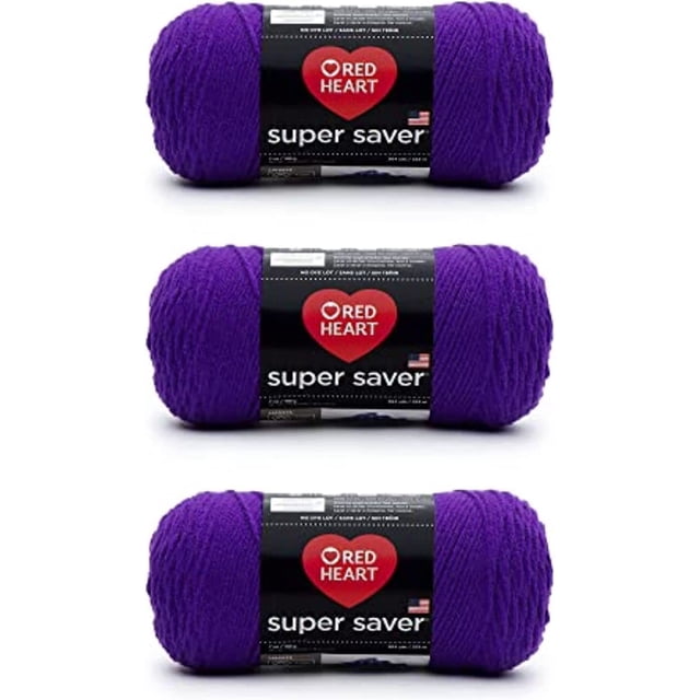 Hilo Red Heart Super Saver Amethyst 198 g/333 m, paquete de 3