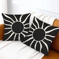 thumbnail image 6 of Boho Sun Pillow Covers 18x18 Set of 2, Outdoor Black Bohemian Sunset Sunshine Decorative Throw Pillow Covers Linen Farmhouse Abstract Sunrise Cushion Case for Home Couch Sofa Decor, 6 of 6