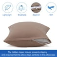 PiccoCasa 2Pcs Cotton Pillowcases Zippered Standard Pillow Covers, 20