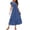 Blue, variant on XVJRHAK Tea Party Dress Womens Summer Casual Crewneck Swing Dress Casual Flowy Tiered Maxi Beach Dress With Pockets Maxi(A,S)