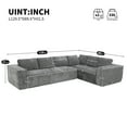 thumbnail image 2 of Oversized Modular Sectional Sofa, Modern 6 Seat Cloud Couch with Wide Armrests and 330LBS/Seat Support, Wrinkle-resistant Chenille L-Shaped Sofa for Living Room, Gray, 2 of 9
