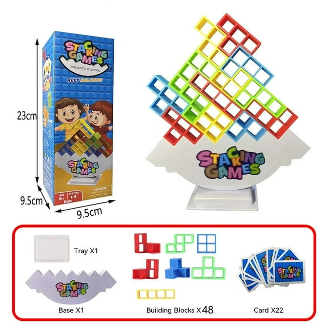Bamboohart Building Block Brick Toy Balance Stacked Tower Game Swing High Russian Building Blocks Stack Kid Desktop Toy