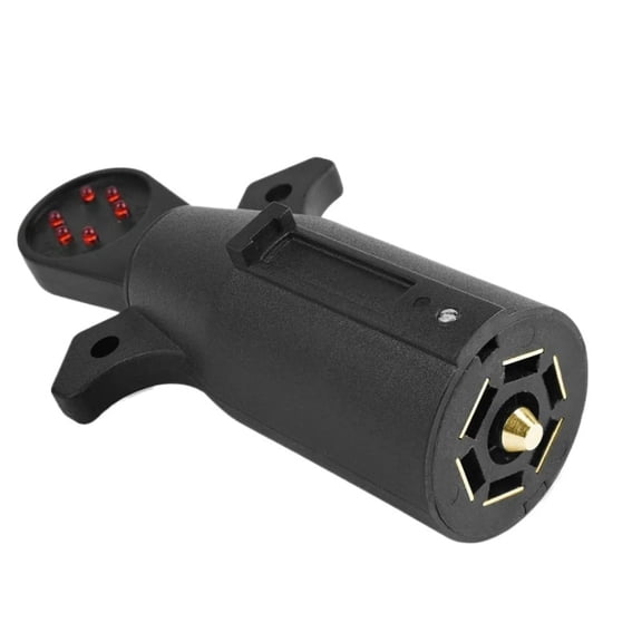 US RV Camper 7 Pin Connector Tester Trailer Truck 12V Black Turn Brake Light Circuit Signal Tester RV Plug