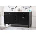 thumbnail image 2 of Elegant Decor Park Avenue 60" Solid Wood & Metal Double Bathroom Vanity in Black, 2 of 8