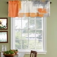 thumbnail image 4 of Burnt Orange Gray Valances for Windows, Decorative Rod Pocket Window Valance Curtains, Geometric Oil Painted Abstract Modern Short Curtain Drapes for Kitchen/Living Room, 2 Panels, 54" W x 18" L, 4 of 8