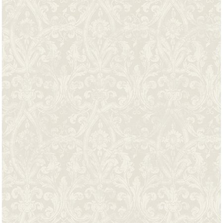 Casa Mia Damask Fleur de Lis Paper Non-Pasted Wallpaper Roll Cream 33'Lx20.5"W