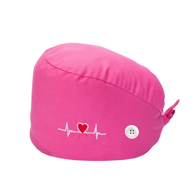 MesaSe Cotton Operating Hats Nurses Gourd-shaped Dull Polish Assorted Colors Buttons Christmas Day Bouffant Caps