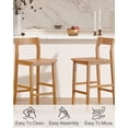 thumbnail image 4 of Joyyskill Wood Bar Stools Set of 4, Counter Height Barstools Armless Farmhouse Wooden Bar Dining Chairs with Solid Wood Legs, Dark Oak, 4 of 5