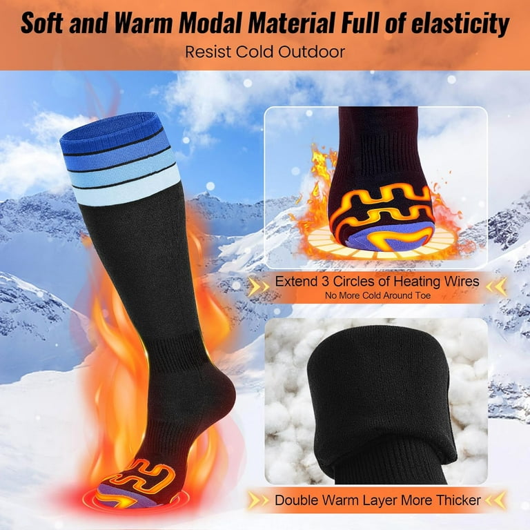 LATITOP Heated Socks for Men Women,7.4V 22.2Wh Rechargeable Battery with  APP Control,5 Levels Temperature Electric Socks for Camping Hunting Skiing