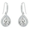 Cate & Chloe Isabel 18k White Gold Plated Silver Crystal Earrings | Women's Drop Dangle Teardrop Earrings