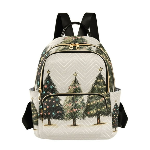 FORMRS Mini Backpack Purse for Women Travel Daypack Casual Shoulder Bag, Cartoon Christmas Trees