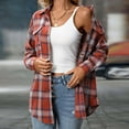 thumbnail image 5 of BILIKEYU Women's Plaid Flannel Shacket Button Down Long Sleeve Casual Shirts, Flannel Shirt Women, Fall Outfits for Women, Fall Womens Tops, 5 of 5