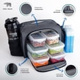 thumbnail image 2 of MOCHILA LONCHERA TERMICA AISLADA CON 6 CONTENEDORES ANTIGOTEO DE 600ML Y 400 ML, APTOS PARA MICROONDAS Y CONGELADOR, INCLUYE VASO MEZCLADOR, PASTILLERO Y HIELO REUSABLE, 2 of 7