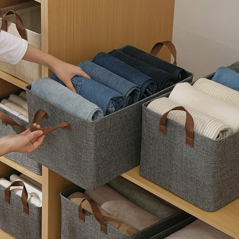 Hesxuno Shelf Storage Box, Fabric Cabinet Organizer, With Handles, Storage  Basket For Home And Office.