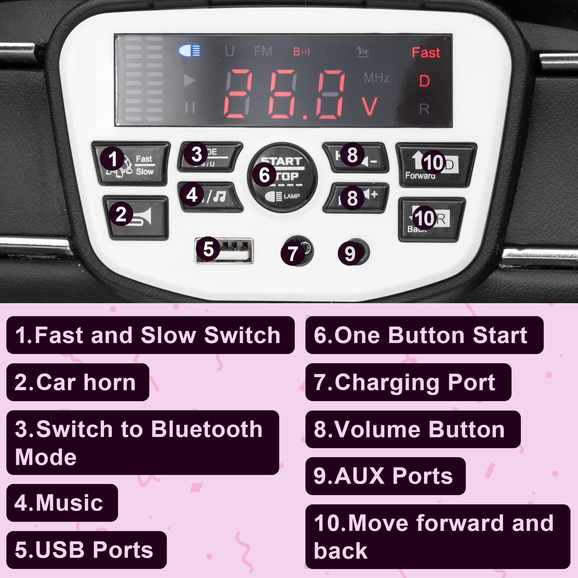 24V Kids Electric Car, Cuoote Licensed Shelby Ride On Toy, Power - Wheels with Remote Control