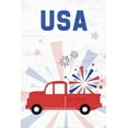 thumbnail image 2 of Quach, Anna 17x24 Black Ornate Wood Framed with Double Matting Museum Art Print Titled - Patriotic Truck, 2 of 4