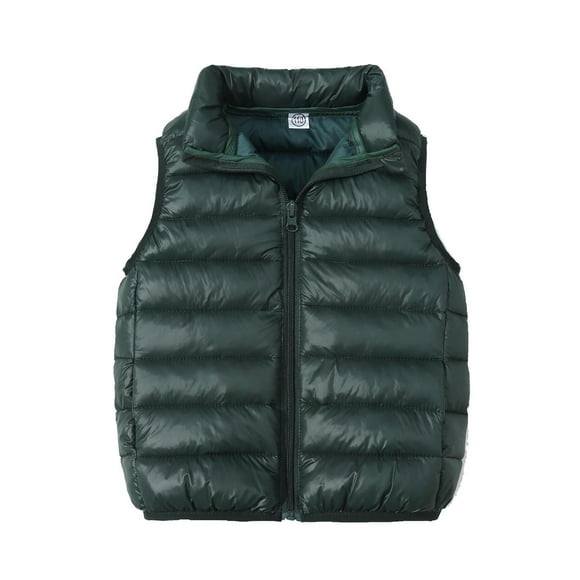 Cameland Winter Puffer Vest for Kids Boys Girls Solid Color Zip Up Sleeveless Down Jacket Toddler Warm Outerwear