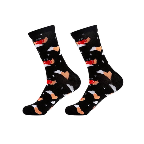 Valentine's Socks, Women's Heart Lips Pattern Socks, Cotton Crew Novelty Socks, Funny Socks for Couples, Valentine's Day, Gift, His And Hers Matching, Romantic Gift Baberdicy, Ideal for Women