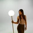 thumbnail image 3 of Ozarke Polaris Floor Lamp- Modern LED Glass Globe, ETL Listed - Brass, 3 of 8