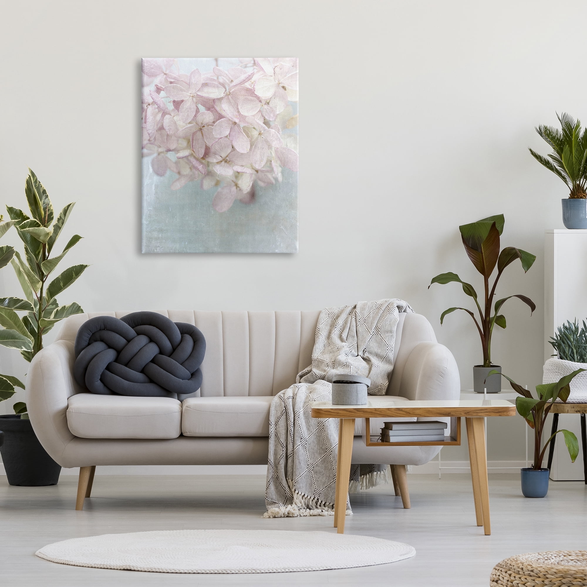Stupell Industries Soft Pink Abstract Flower Petals Botanical & Floral Painting Gallery Wrapped Canvas Print Wall Art