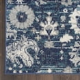 thumbnail image 3 of 8' X 10' Navy Blue Floral Power Loom Distressed Area Rug, 3 of 4