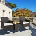 thumbnail image 3 of Costway Juego De 4 Sillas De Patio Al Aire Libre, De Ratán Con Cojines De Asiento Desmontables, Marco De Metal Resistente, Reposabrazos, Silla De Mimbre Libre Para Patio, Porche, Terraza, Marrón, 3 of 5