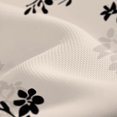 thumbnail image 4 of Retro plant linen shower curtain, black and ivory, textured fabric shower curtain set with cute plant leaf design, modern farmhouse bohemian floral bathroom decor, 4 of 5