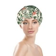 thumbnail image 2 of Palm Trees and Tropical Shower Cap, Reusable Bath Hair Hat for all Hair Lengths Hair Cover with Elastic Band Double Waterproof Layers Bathing Hat, 2 of 5