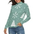 thumbnail image 2 of Snow Flake Christmas Women's Turtleneck Sweater Long Sleeve Ribbed Fitted Turtle Neck Casual Fall Winter Collection Top L, 2 of 4