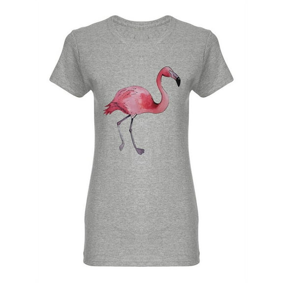 Pink Flamingo Realistic Design Shaped T-Shirt Women -Image by Shutterstock, Female Medium