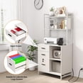 thumbnail image 6 of Livofloral Vertical File Cabinet with Charging Station, Filing Cabinets for Home Office, Large Printer Stand with Open Storage Shelves, 3 Drawer Filing Cabinet with Lock fits Letter/A4 Size, White, 6 of 9