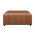 thumbnail image 3 of NPD Furniture Harland Faux Leather Square Coffee Table/Ottoman in Brown, 3 of 12