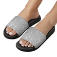 thumbnail image 5 of GZHJMY Stylish Slides for Women Men, Silver and White Glitter Abstract Background Soft Flexible Slip-on Sandals Slippers, 5 of 7