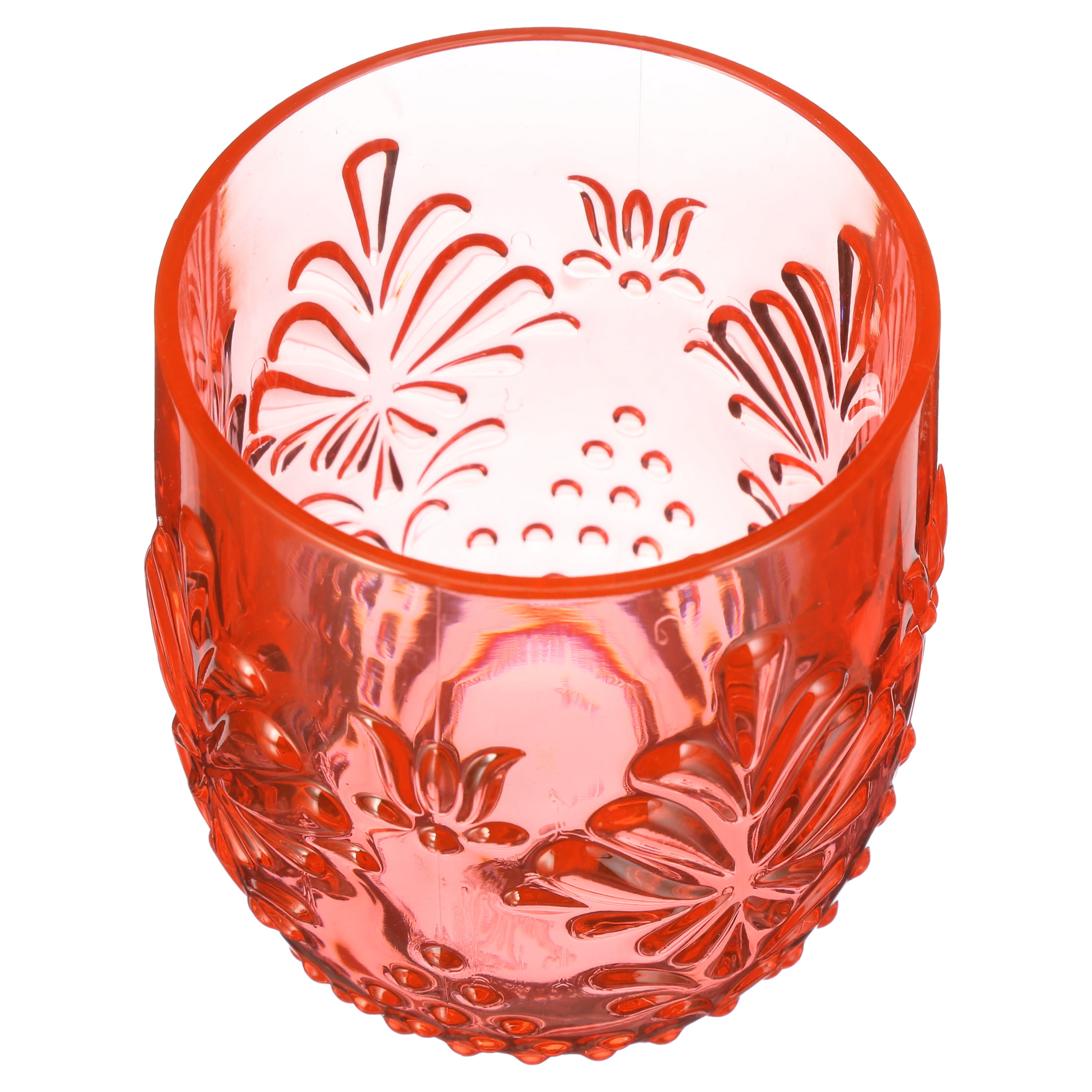 Coral Wine glass Stemless Acrylic *** Set of 6 Glasses *** 16oz