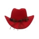 thumbnail image 4 of Minnieouse Sombrero formal de estilo étnico único, transpirable y ligero, sombrero de vaquero occidental de cachemira Sombreros azul oscuro, 4 of 6
