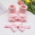 thumbnail image 2 of Baby Socks Non Soft Sole Toddler Shoes with Cute Bow Hairband for Girls and Boys Comfortable First, 2 of 4