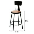 thumbnail image 4 of Hampden Furnishings Flynn Collection 24" Masonite/Steel Stool with Backrest, Black, 2 Pack, 4 of 8