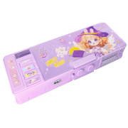Ristpal Pop up Multi Function Pencil Case l(6-12), Cute Cartoon Pencil Box with Sharpener, Schedule, Whiteboard(Purple)