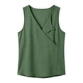 thumbnail image 4 of ClodeEU Women's V Neck Sleeveless Linen Blend Top,Solid Color Casual Tank Tops Green,Women's Plus XXL, 4 of 7