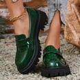 thumbnail image 2 of Xiaoxatg Women's Casual Shoes Thick Soled Leather On Footwear for 8.5 Green, 2 of 8