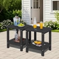 thumbnail image 2 of SERWALL Adirondack Outdoor Side Tables Set of 2, All Weather Use Double Layer Patio Side Table, HIPS Rectangular End Table- Black, 2 of 10